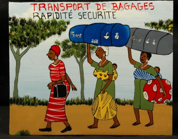 Afrika Kunst Bild - Frauen unterwegs mit Gepäck